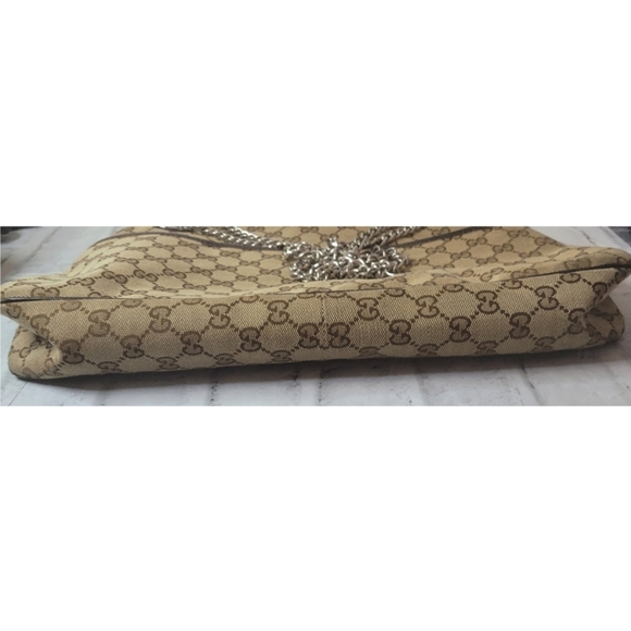 Gucci GG Eclipse Purse Brown Tan Logo Canvas Fabric Shoulder Bag Designer Retro - Picture 6 of 16